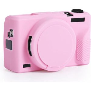 Nordivar - Zachte Siliconen Camerabeschermhoes Roze Compatibel met Canon G7X Mark III Lensdop Krasbestendig Camera-Accessoires