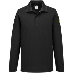 Anti-statische ESD Polo - Zwart - Lange Mouw - Poloshirt