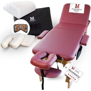 Inklapbare Massagetafel met Hoofdsteun - Ergonomisch en Verstelbaar, Mobiele Massagetafel van Hout met Accessoires, Ideaal voor Professionele Massagetherapie