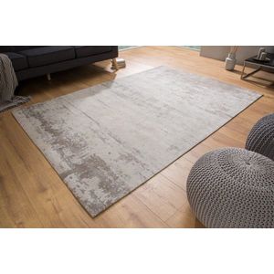 Vintage katoenen tapijt MODERN ART 240x160cm beige grijs gewassen used look - 38763
