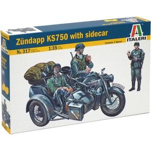 Italeri ZUNDAPP KS750 WITH SIDECAR 1:35 Montagekit Motorfiets