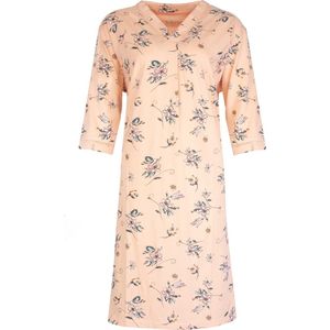 Tenderness Dames Nachthemd Slaapkleed - Gebloemd Dessin - 100% Gekamde Katoen - Roze - Maat XL