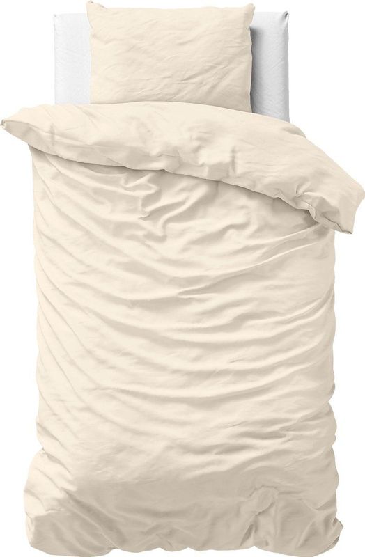 Primaviera DeLuxe Uni Dekbedovertrek - Zand - 100% Katoen Satijn - Inclusief Kussensloop