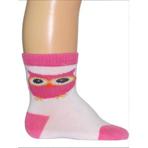 Bonnie Doon cute owl sokjes maat 4/8 mnd Ivory/ancient pink