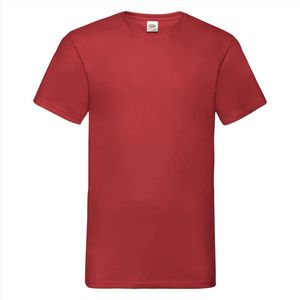 Fruit Of The Loom - 5 Stuks Valueweight T-Shirts V-Hals - Rood - XXL