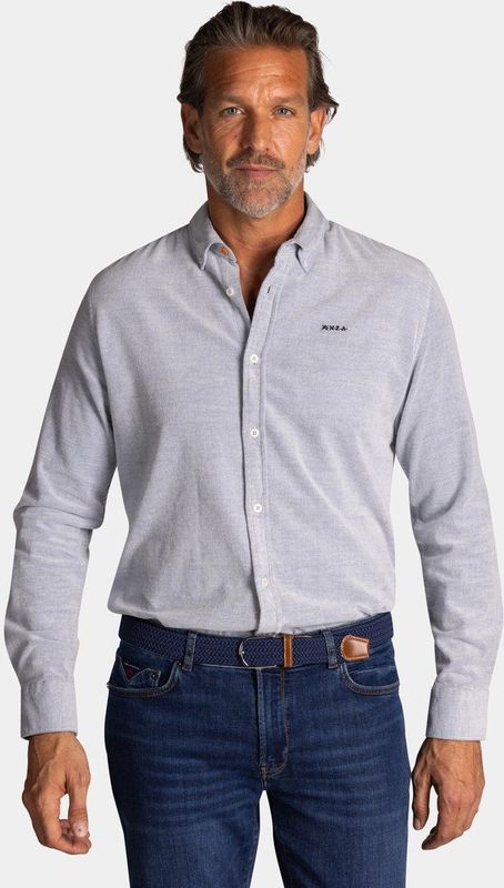 NZA - Blauw - Katoenen Overhemd - Stretch