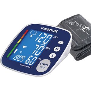 Visomat Comfort Soft - bloeddrukmeter - Met bluetooth - Aanbevolen door Hartstichting – Aritmie herkenning – Snelle metingen – Voorgevormd manchet 23-43 cm - Klinisch gevalideerd - 5 Jaar garantie – Stoplichtfunctie