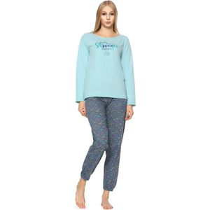 Merry Style Dames Pyjama - Lange mouwen - Lange broek - Katoen - MS-TR-1003 - Munt-2C - M