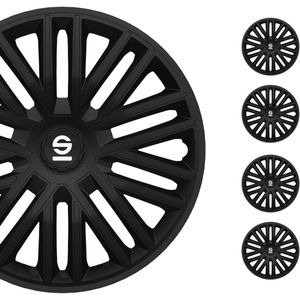 16-Inch Zwarte Wieldoppen - Set van 4 - Sportieve Upgrade voor Auto's