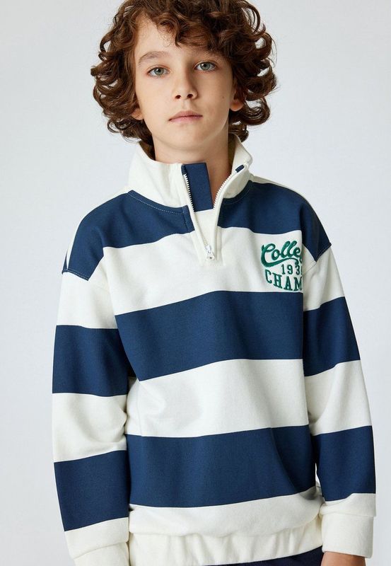 Halve ritssluiting geborduurd Sweatshirt