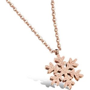 Cilla Jewels ketting Rosegoud Snowflake Pendant