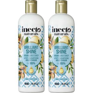 Inecto - Argan Conditioner - 2 Pak - Zijdezacht haar - Natuurlijk - Zuivere Arganolie