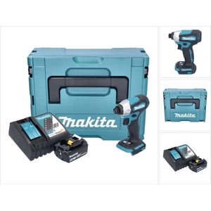 Makita DTD 157 RM1J accu-slagmoersleutel 18 V 140 Nm 1/4"" borstelloos + 1x oplaadbare accu 4.0 Ah + lader + Makpac