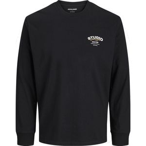 Jack & Jones - Jjyuki Tee Ls Crew Neck Pls - T-shirt - Zwart - Heren
