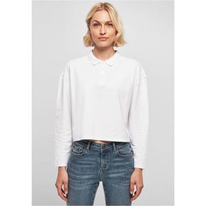Urban Classics - Ladies Short Oversized Polo - Wit - 100% Katoen