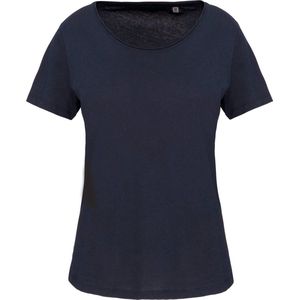 Kariban Bio dames-t-shirt kraag met onafgewerkte rand korte mouwen K399 - Navy - L