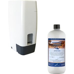 Zeepdispenser 1 liter kunststof hervulbaar + 1 liter handzeep Orange