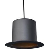 Vintage Hoge Hoed - Hanglamp - Ø 25 cm - Zwart - Goud