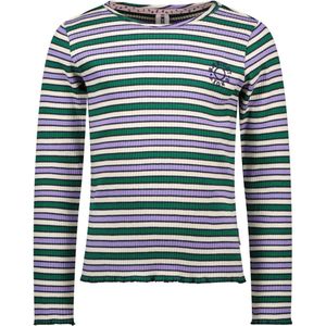 B.Nosy - Longsleeve - Lilac Emerald Stripe - Maat 116