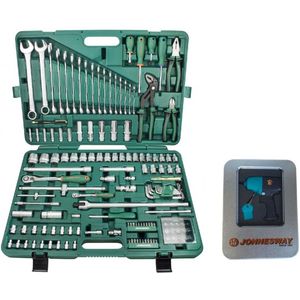 Jonnesway 142-delige Gereedschapskist met 1/2"" & 1/4"" Doppen en Sleutels