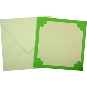 Grote Golf Insteekkaarten Set - Vierkant 13,5 x 13,5cm - Gras Groen - 36 Kaarten en 36 enveloppen - Maak wenskaarten voor elke gelegenheid