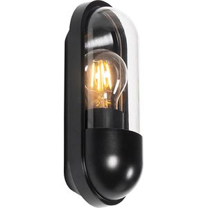 QAZQA stockholm - Moderne Wandlamp voor buiten - 1 lichts - D 9.6 cm - Zwart - Buitenverlichting