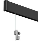 Artiteq - Click Rail - Schilderij Ophangsysteem - Zwart - 200 cm - Complete Set - 30 kg/m Draagkracht