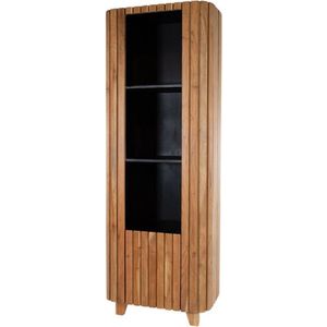 Boekenkast 190 met 1 deur en 3 open vakken, Acacia Natural - Zanzibar Collection