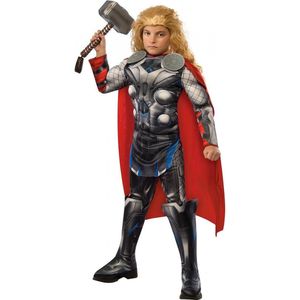 Super hero Marvel Thor verkleedkostuum + masker voor kinderen - maat S 110-120 cm - Carnaval, Halloween en verjaardag pak kids suit