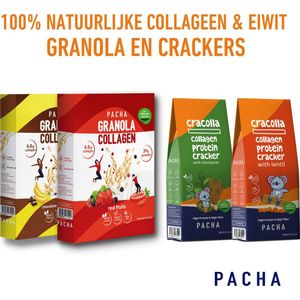 PACHA Introductiepakket Granola & Crackers - Natuurlijke Collageen & Eiwit - 100% Natuurlijke en Zuivere Ingrediënten - 300 g x 2 + 50 g x 2