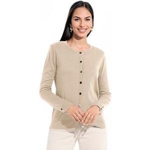 Slank vest met knoopsluiting en ronde hals van tricot met merinowol