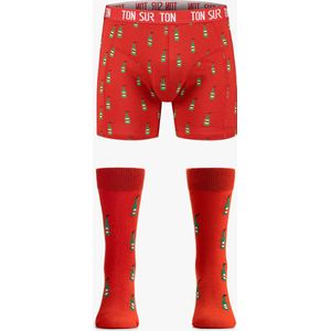 Ton Sur Ton - Kerstcadeau voor mannen - Cadeau voor man - Boxershort Heren - Rietadt - Rietbak XL/41-46- Sokken en Boxershort