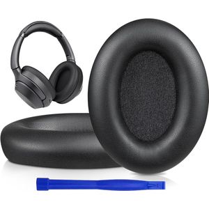 Professionele oorkussens Geschikt voor Sony WH-1000XM3 (WH1000XM3) on-ear hoofdtelefoons, oorkussens van zacht proteïneleer, geluidsisolerend traagschuim, extra dik (zwart)