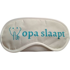 TWOA-Cadeauset slaapmaskers-Grappige tekst- Wit polyester- Set van 2 Opa slaapt & Oma slaapt