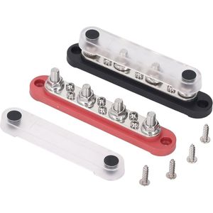 10 Way Bus Bar 6xM8 Screw Stud Terminal Block met Stofkap 12V‑48V voor Car Marine Solar System