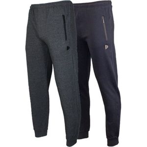 2- Pack Donnay Joggingbroek met elastiek - Sportbroek - Heren - Maat XXL - Charcoal/Navy