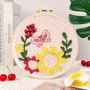 Bloem Thema Punch Naald Kits voor Volwassenen Beginner Craft Kits met Garens Hoop Starter Kits voor Hand Craft Lover