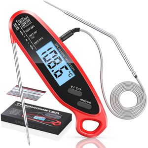 Keukenthermometer met dubbele sonde en groot display - Eenvoudig aflezen van vleestemperaturen