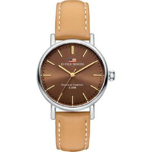 River Woods Oswego RW340014 Horloge - Leer - Bruin - Ø 34 mm