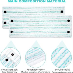 microvezel dweildoek, 4 stuks dweilpads voor Leifheit System Platte Mop Pads 42 CM, Herbruikbare Mop Pads, Coral Refill wisser vervangende hoes voor effectieve reiniging op alle vloertypes