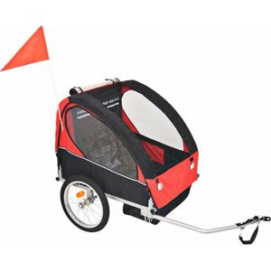 vidaXL-Fietstrailer-30-kg-zwart-en-rood