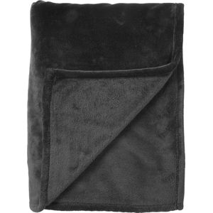 Dutch Decor - BILLY - Plaid 150x200 cm - flannel fleece - superzacht - Raven - zwart