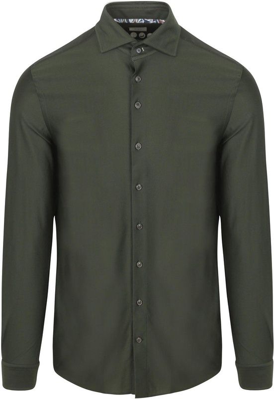 R2 - Overhemd - Donkergroen - Dobby Knitted - Heren - Formeel