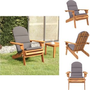 vidaXL Adirondack Stoel - Adirondack Stoelen - Tuinstoel - Buitenstoel - Tuinstoel Adirondack met kussens massief acaciahout