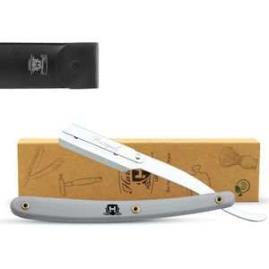 Haryali London Cut Throat Scheermes voor Mannen - Exclusief Verwisselbaar Open Scheermes - Comfortabel Scheermes voor Mannen - Professioneel Scheermes - Grijs