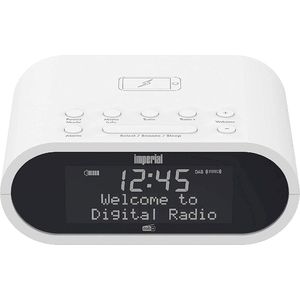 Wekkerradio met DAB+/DAB/FM, draadloos opladen en favorietengeheugen - wit