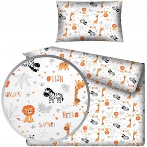 Kinderbeddengoed Katoen Wit Safari 90x120 cm