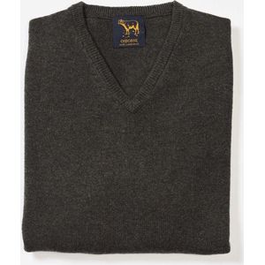Osborne Knitwear Trui met V hals - Sweater heren in Lamswol - Pullover Heren - Seaweed - 2XL
