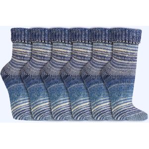 Wollen sokken | Scandinavisch | Dames & Heren | Kleur: Jeans | 6 paar