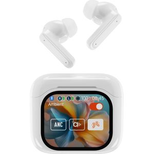 Volkano X-39 Touchscreen TWS Oordopjes - Geavanceerd Draadloos Geluid, Slimme Aanraakbediening & Stijlvol Design - True Wireless NC Earbuds - Stofdichheid, Plenswaterdicht - Wit